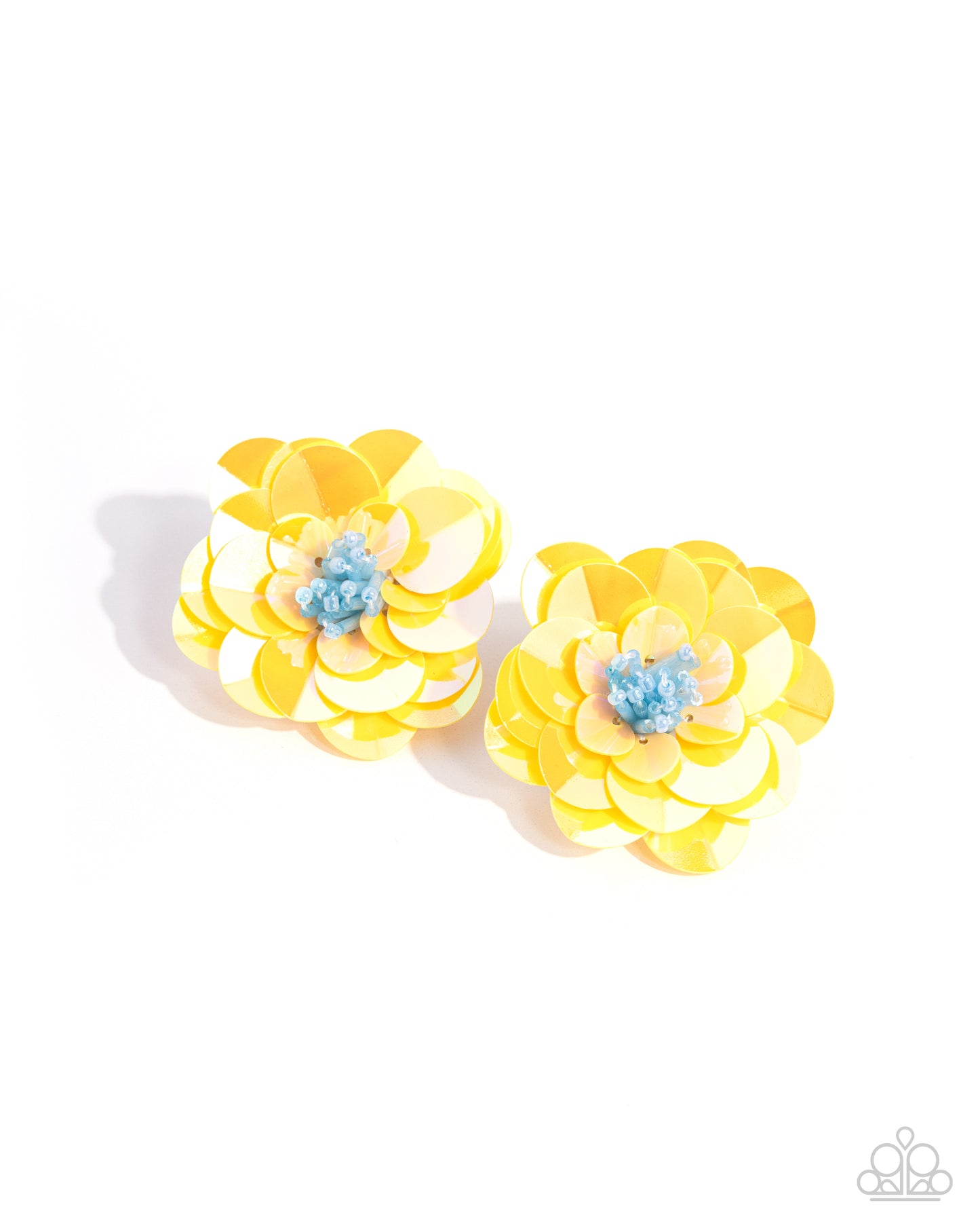 Paparazzi - Floating Florals - Yellow Earrings