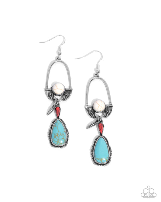 Paparazzi Badlands Basic - Multicolor Earrings