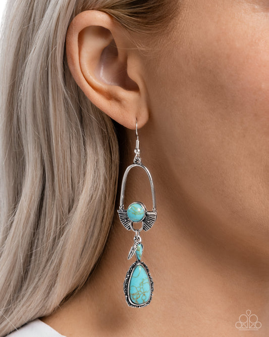 Paparazzi Badlands Basic - Blue Earrings