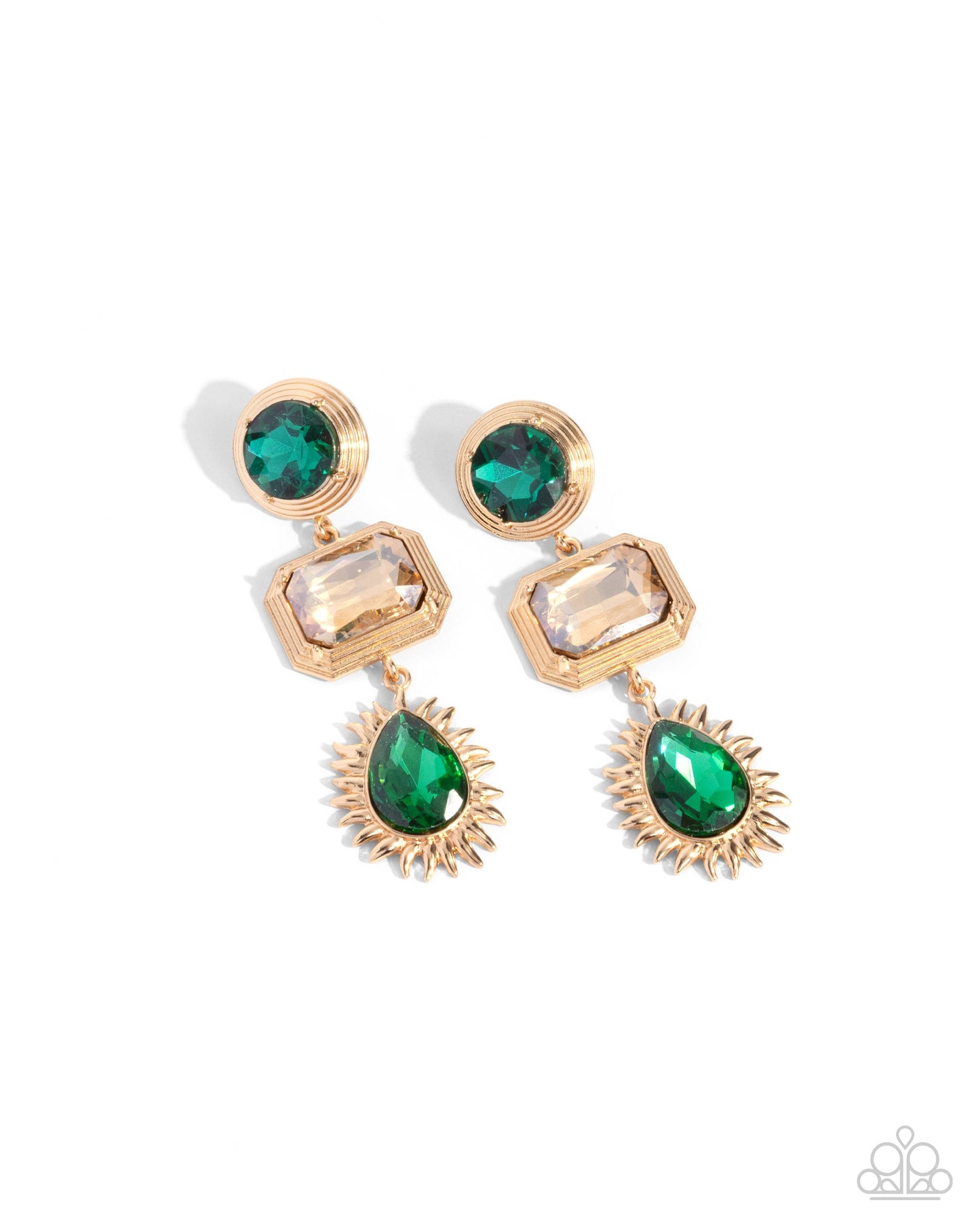 Paparazzi - Entertaining the Thought - Green Earrings