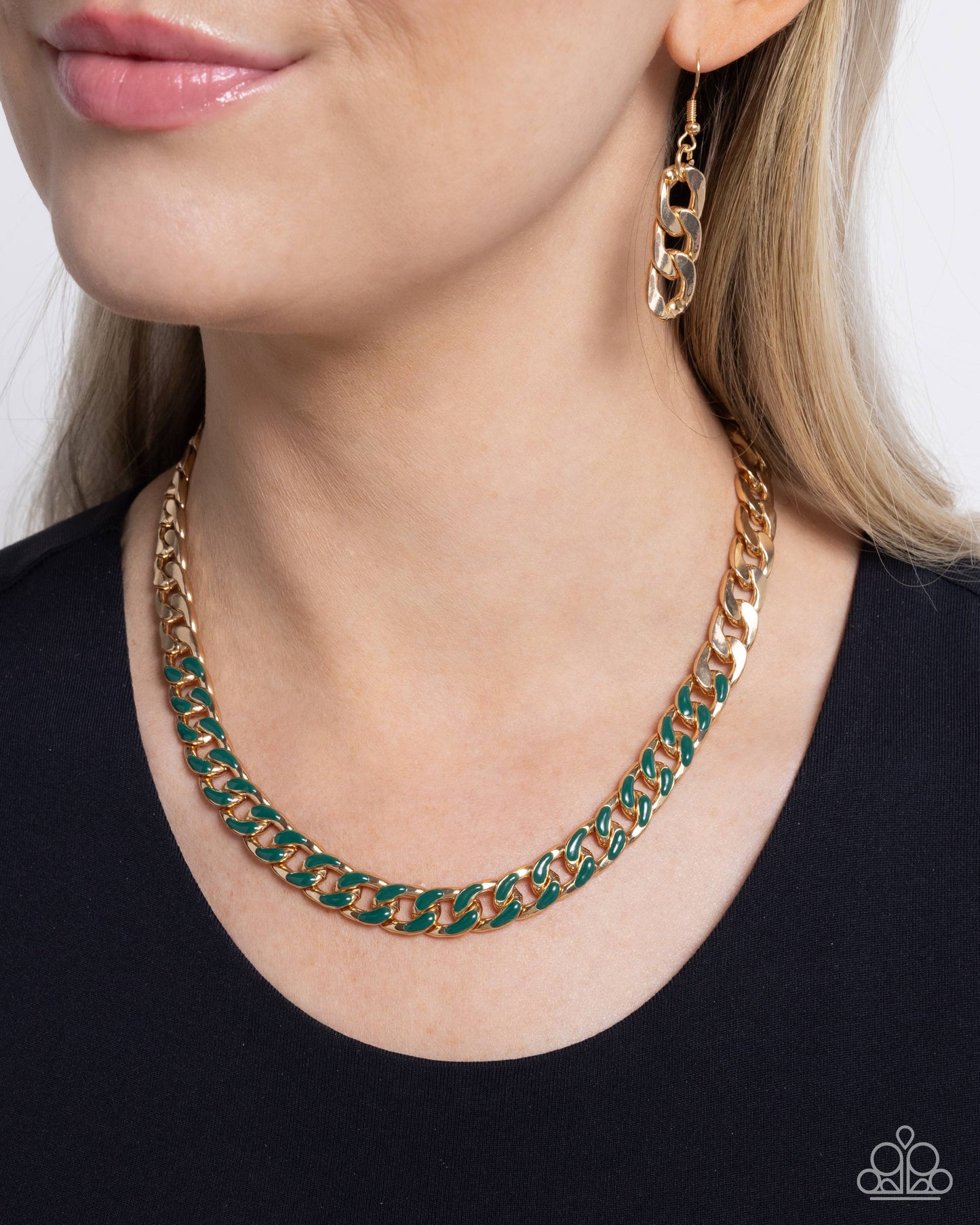 Paparazzi - Painted Problem - Green Necklace