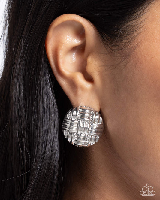 Paparazzi - Woven Wisdom - Silver Earrings