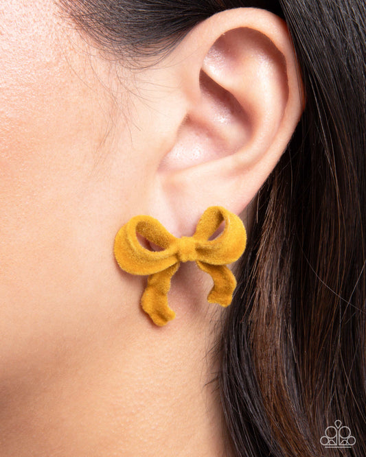 Paparazzi - Dapper Dedication - Yellow Earrings