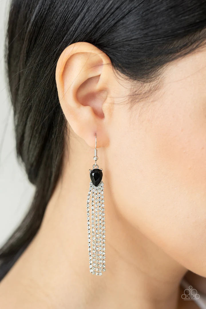 Drop-Dead Dainty - Black - Paparazzi Earrings