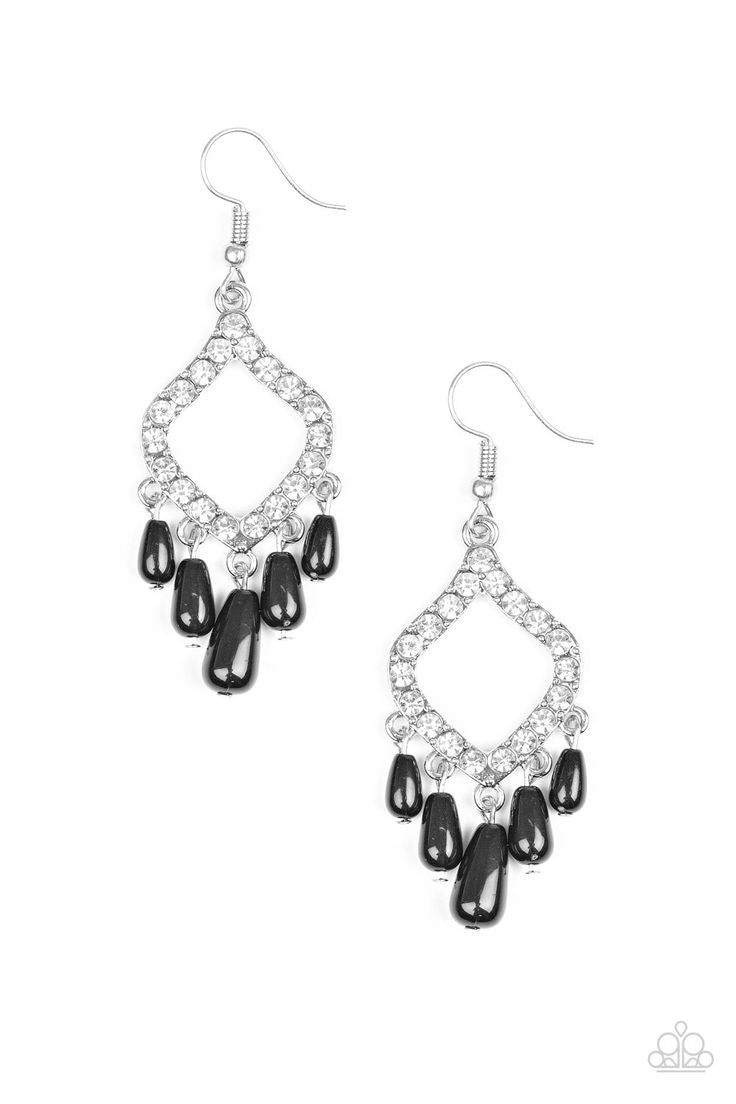 Divinely Diamond - Black Earrings