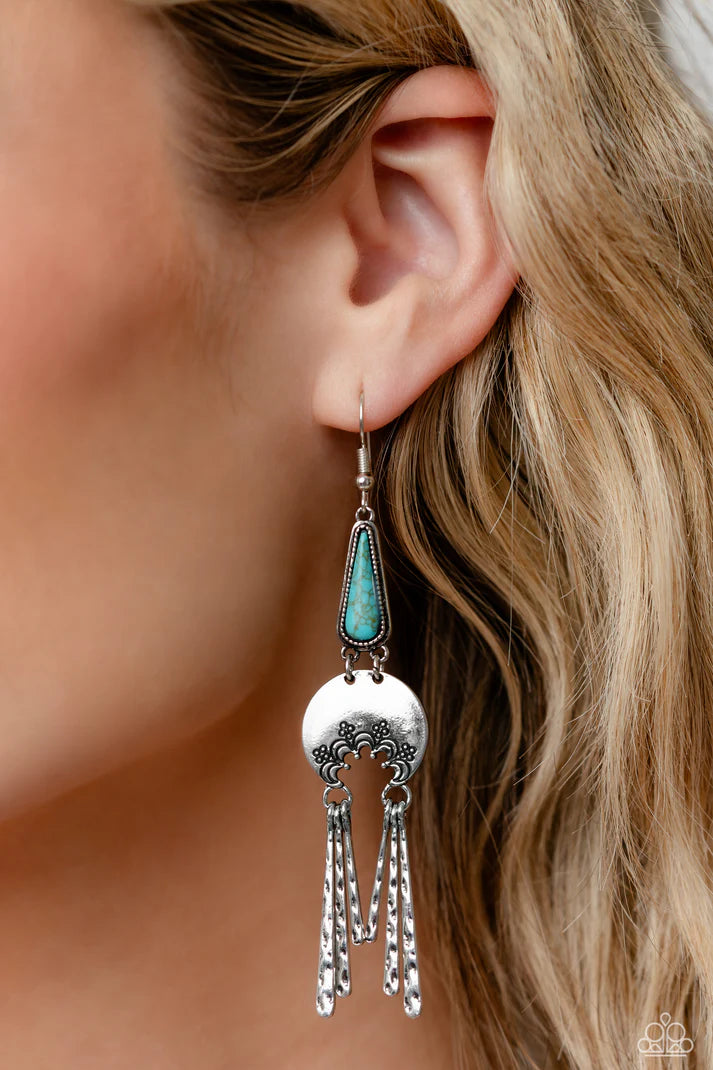 Paparazzi Highland Haute Blue Earrings