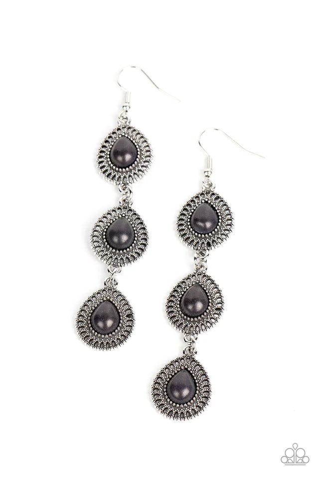 Desertscape Dweller - Black - Paparazzi Earrings