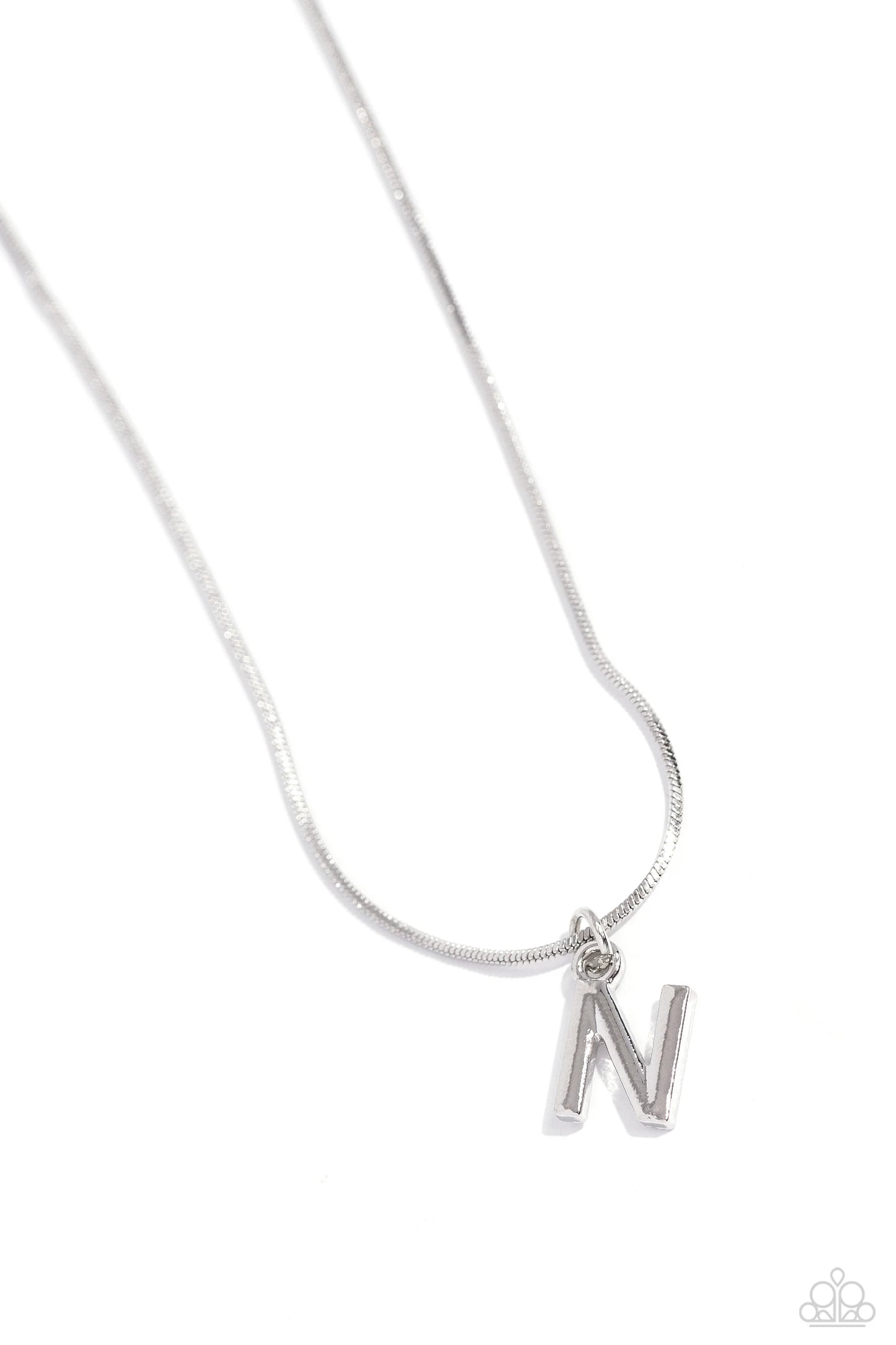 Paparazzi Seize the Initial Silver Letter-N Necklace