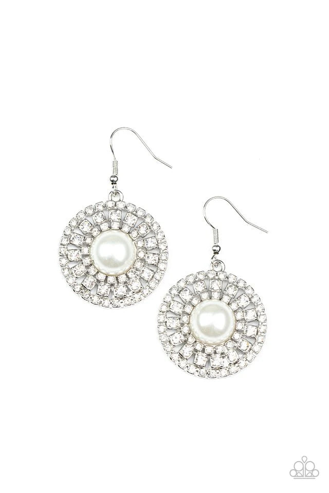 Paparazzi Earring ~ Century Classic - White