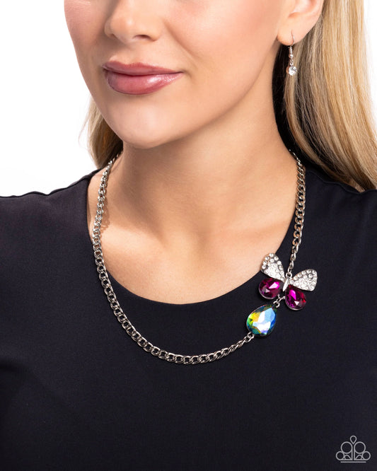 Paparazzi Fluttering Finesse Multi-Color Necklace