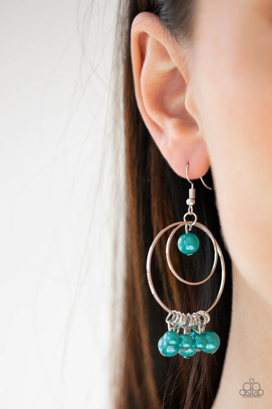 New York Attraction Teal-Green - Paparazzi Earrings