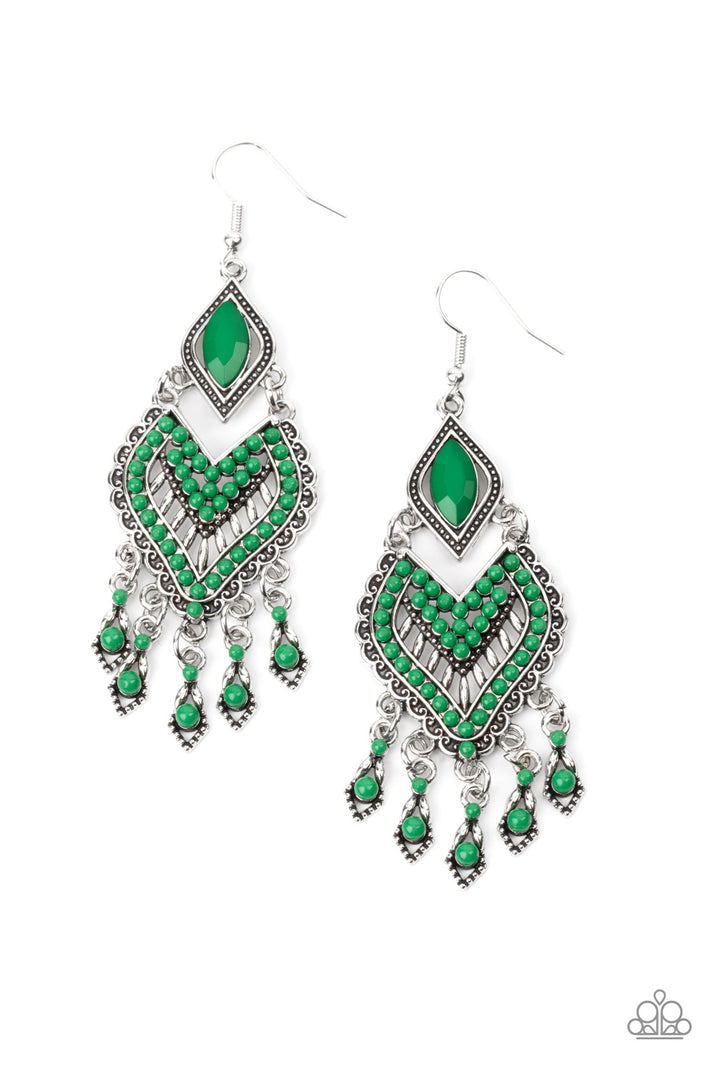 Dearly Debonair - Green Earrings