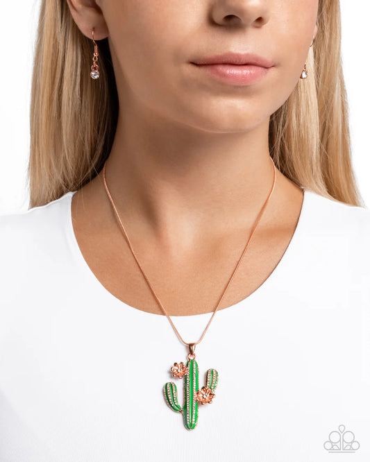 Paparazzi - Carefree Cactus - Copper Necklace