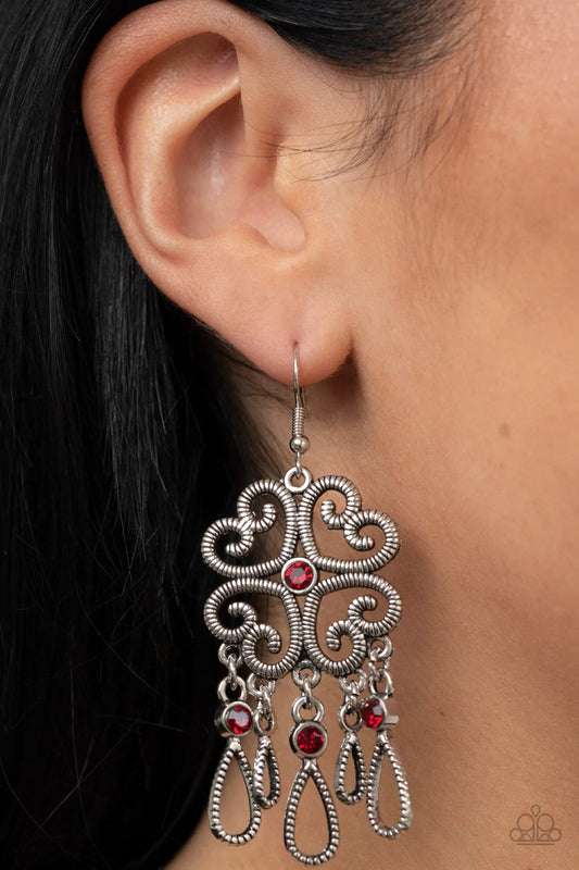 Majestic Makeover - Red Paparazzi Earrings