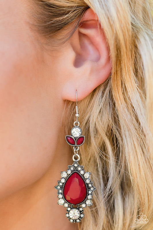 PAPARAZZI "SELFIE-ESTEEM" RED EARRINGS