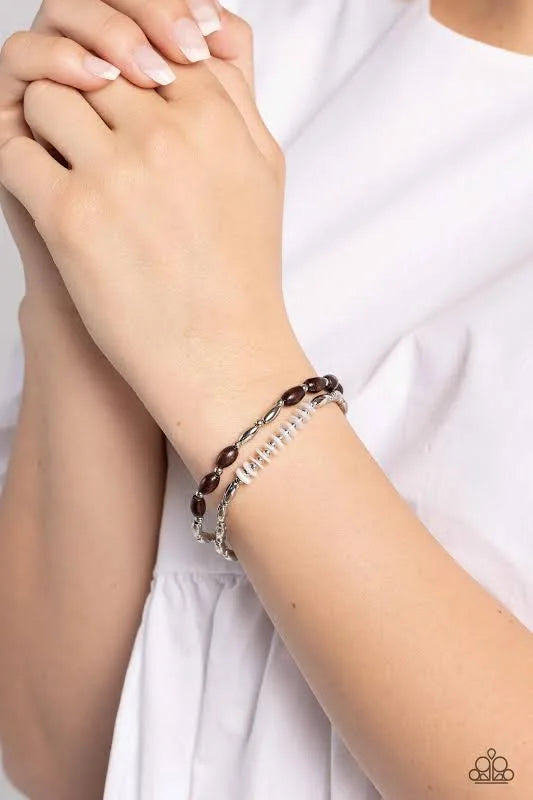Paparazzi WOOD Luck - Brown Bracelet