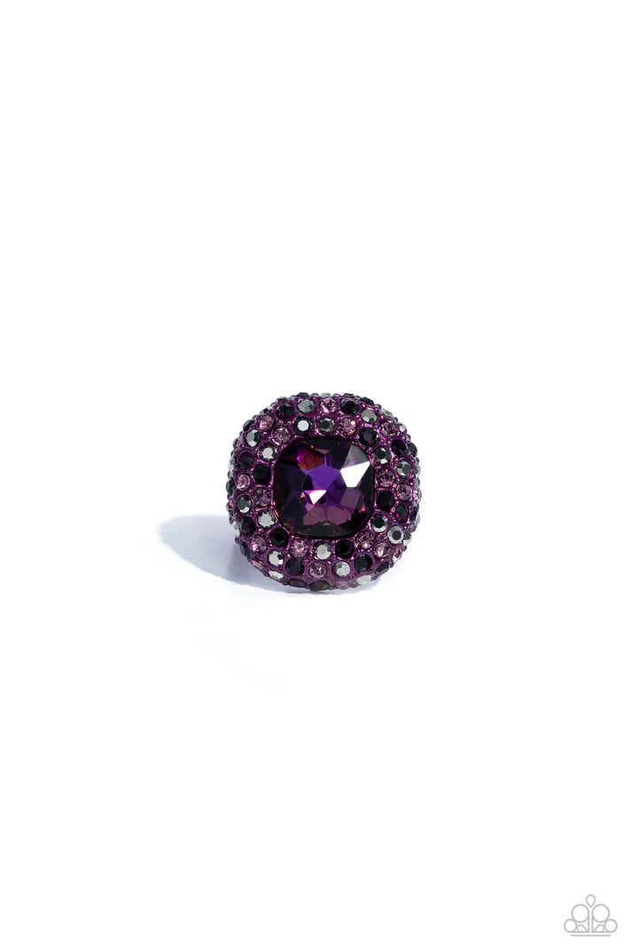 Paparazzi Ring ~ Glistening Grit - Purple