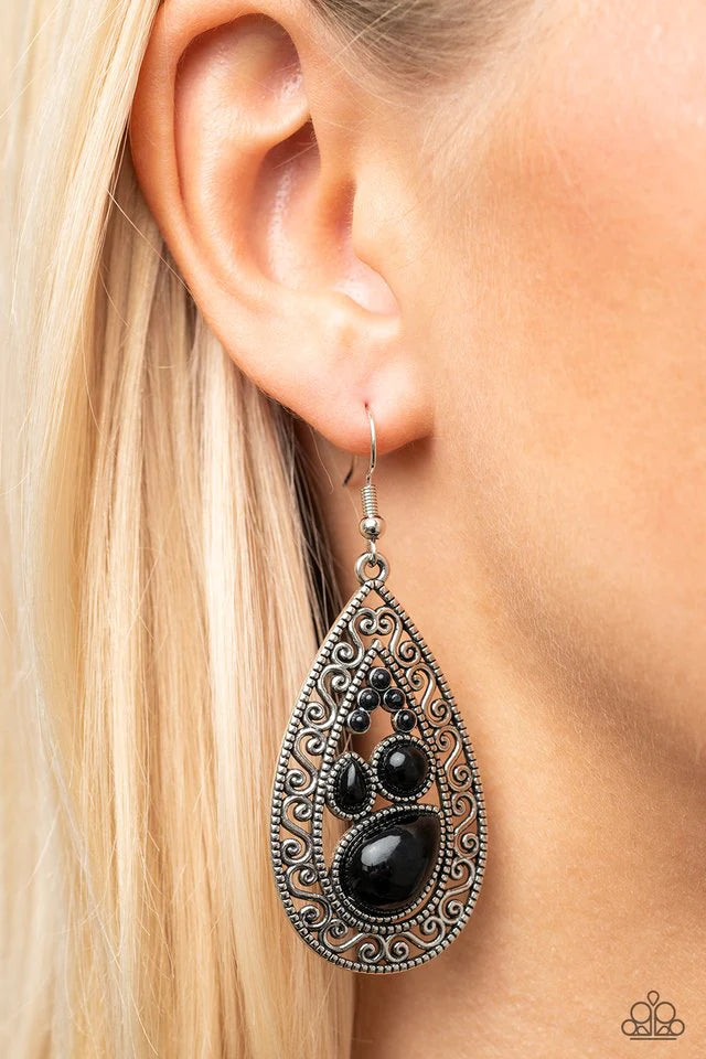 Nautical Daydream - Black Paparazzi Earrings