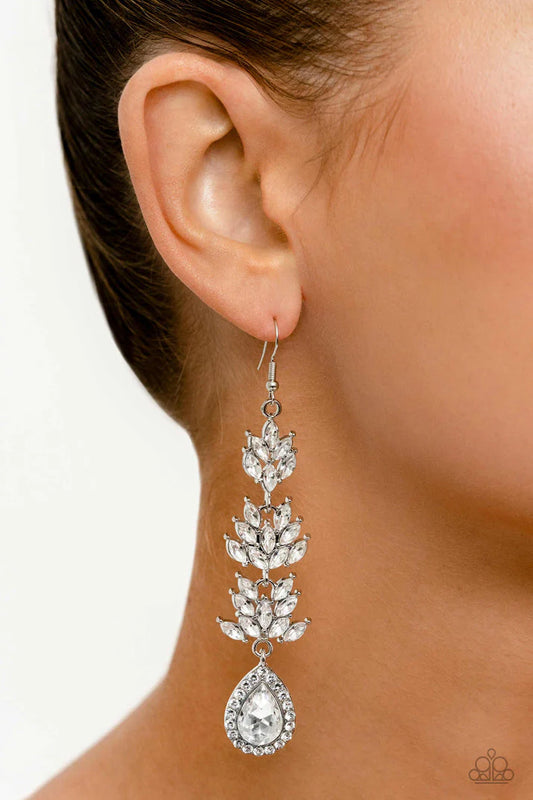 Paparazzi WATER LILY WHIMSY WHITE Earrings