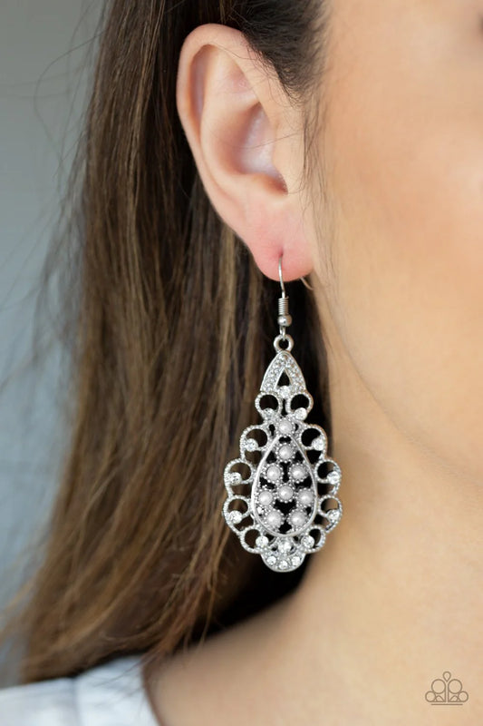 Paparazzi Earrings ~ Sprinkle On The Sparkle - White