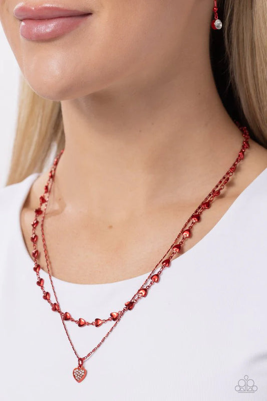 Paparazzi Necklace ~ Cupid Combo - Red