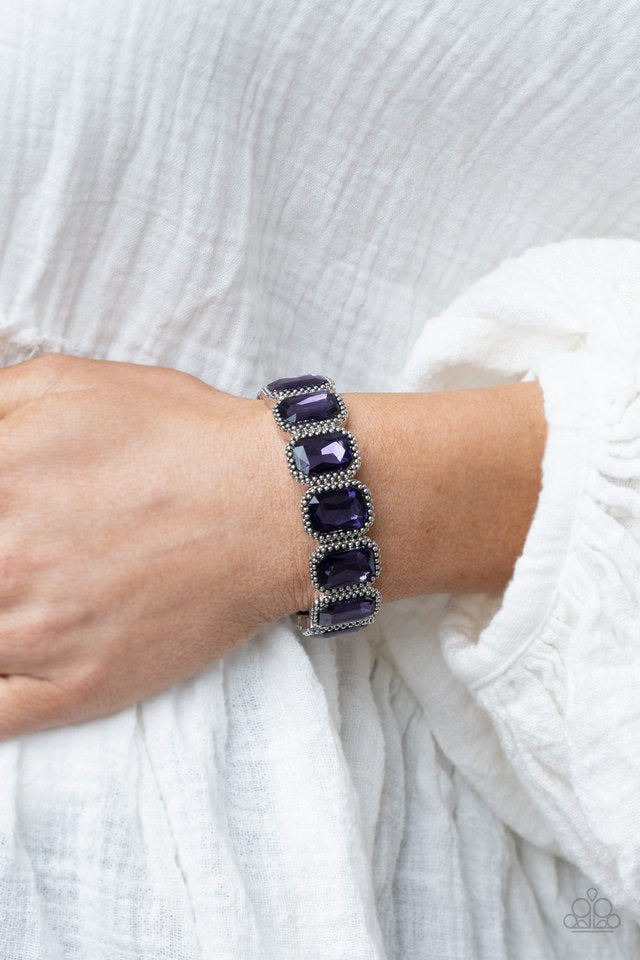 Paparazzi Bracelet ~ Studded Smolder - Purple