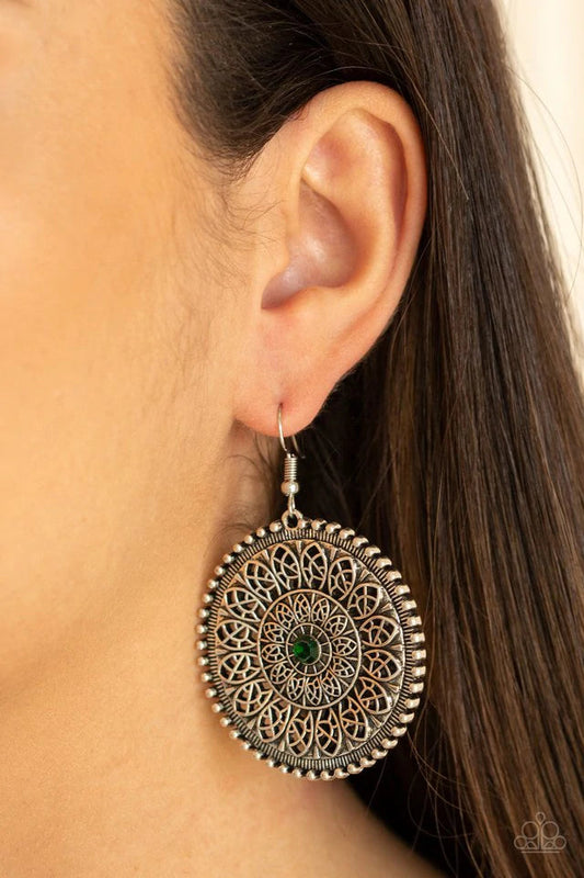 WHEEL and Grace Earrings by Paparazzi Accessories-Green