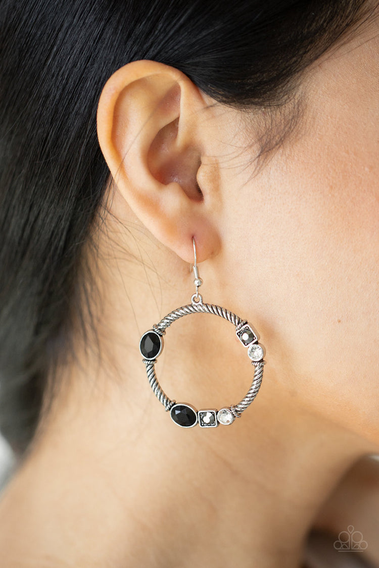 Glamorous Garland - Black Earrings - Paparazzi