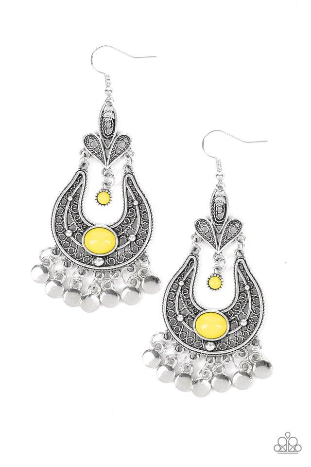 Paparazzi Fiesta Flair - Yellow Earrings