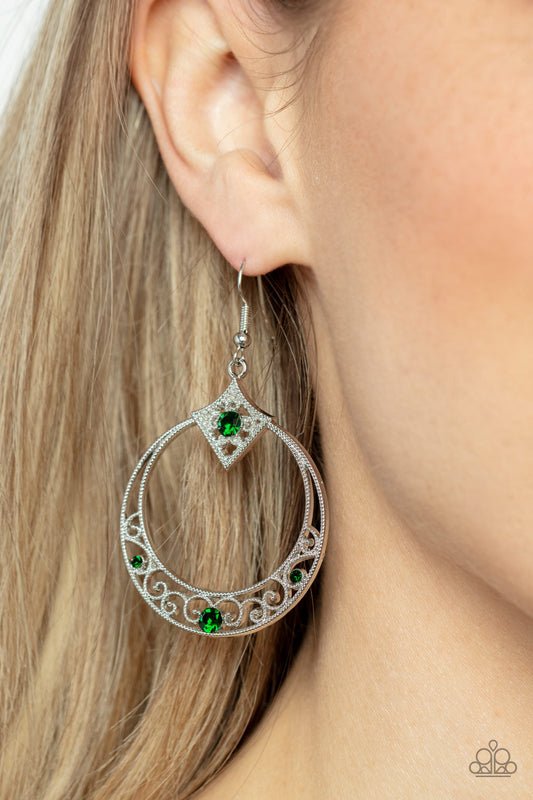 Paparazzi Royal Resort Green Earrings