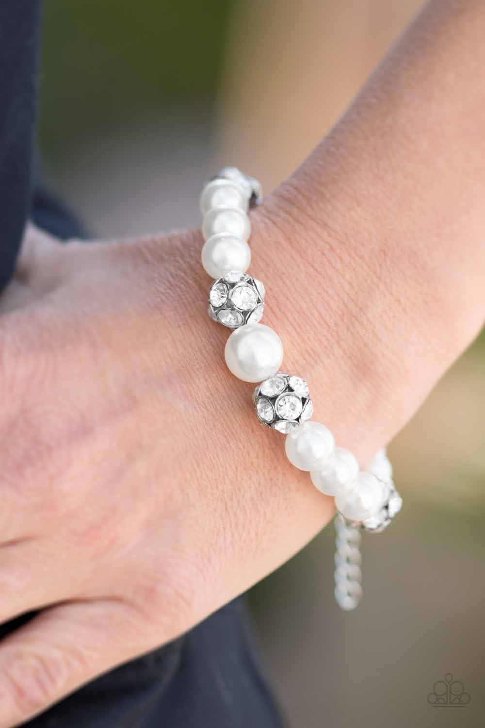 Pearls and Parlors - White Bracelet - Paparazzi