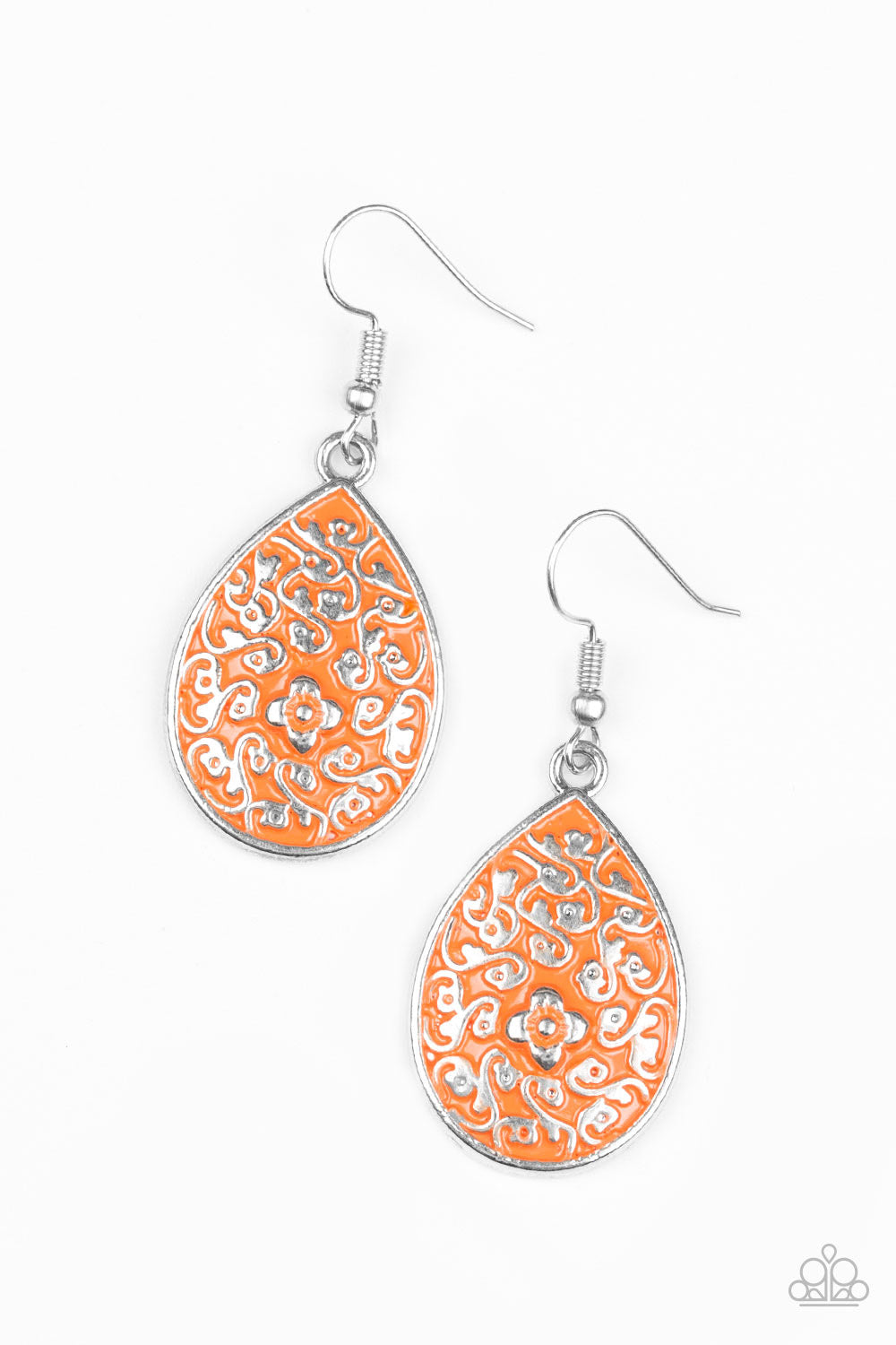 Flirty Flower Girl - Orange - Paparazzi Earrings