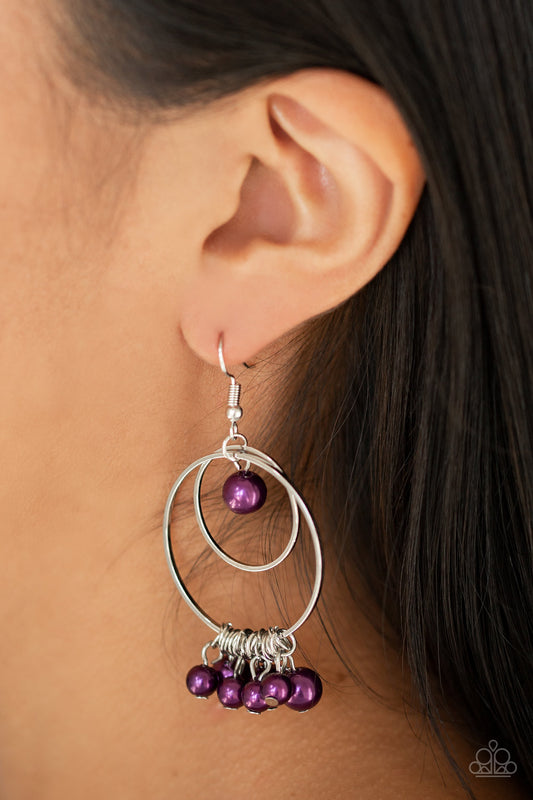 New York Attraction - Purple Paparazzi Earrings