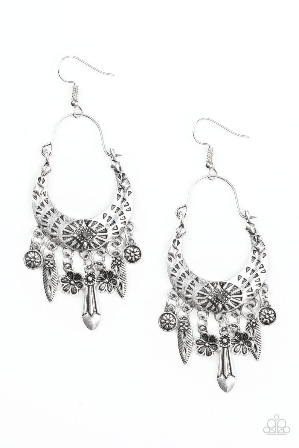 Nature Escape - Silver Paparazzi Earrings