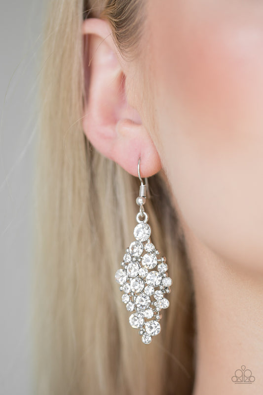 Cosmically Chic - White Earrings - Paparazzi