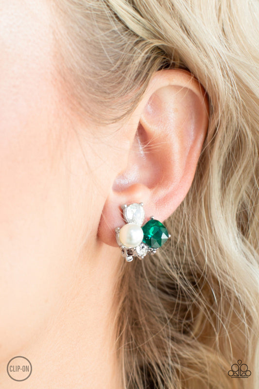 Paparazzi Highly High-Class - Green CLIP-ON Earrings