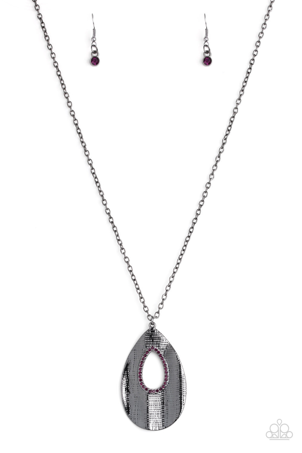 Paparazzi Necklace Stop, TEARDROP, and Roll - Purple