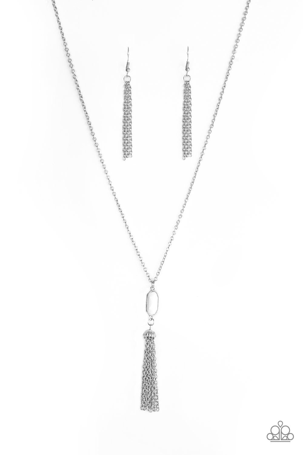 Tassel Tease - White Paparazzi Necklace