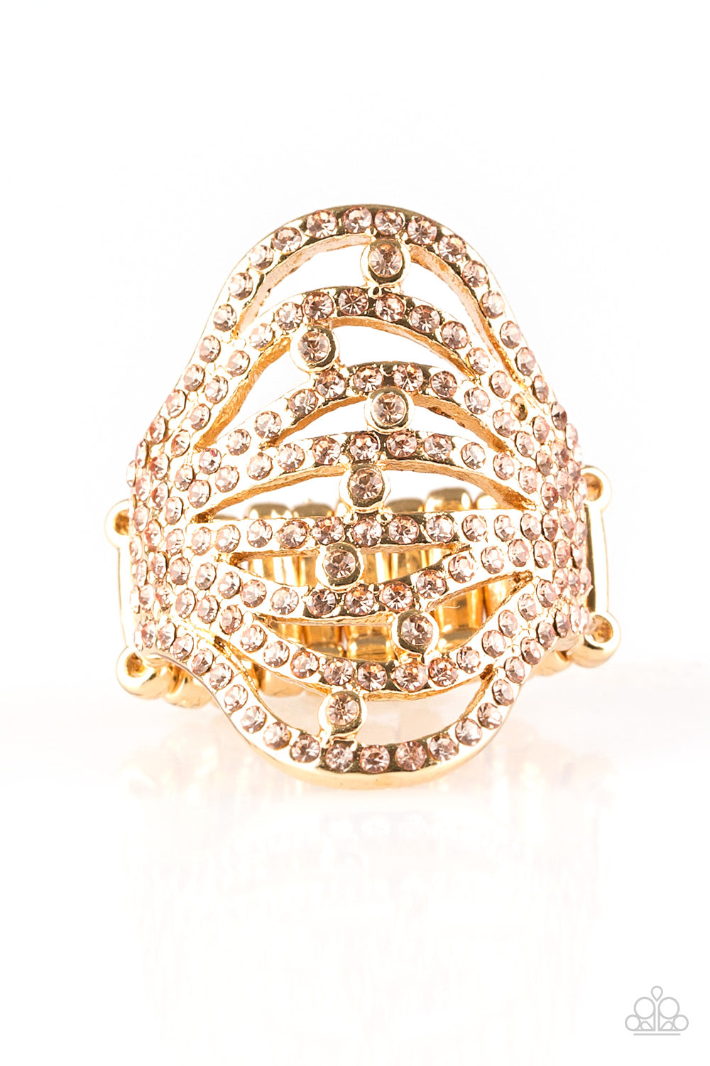 Stratospheric - Gold Peach Paparazzi Ring