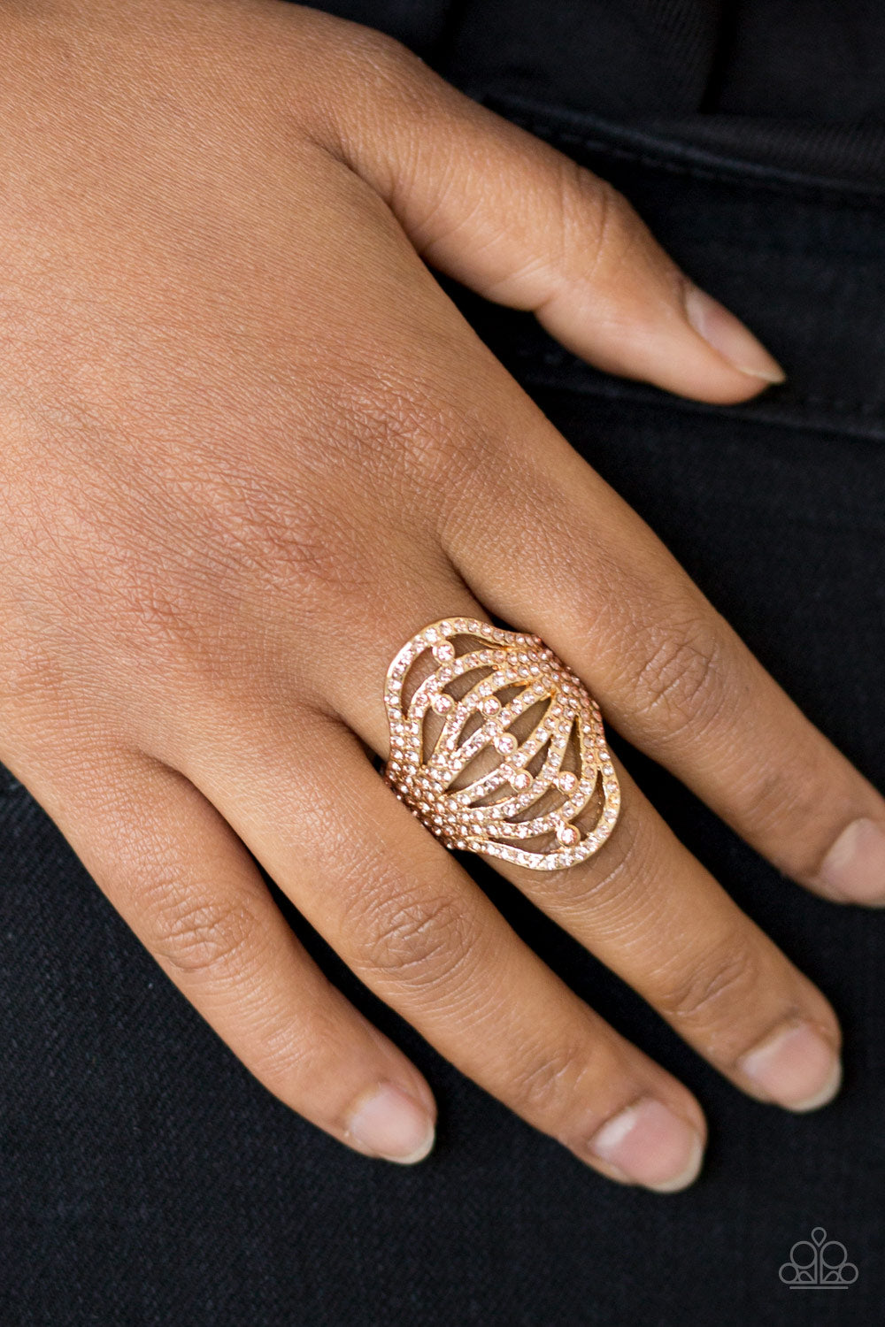 Stratospheric - Gold Peach Paparazzi Ring