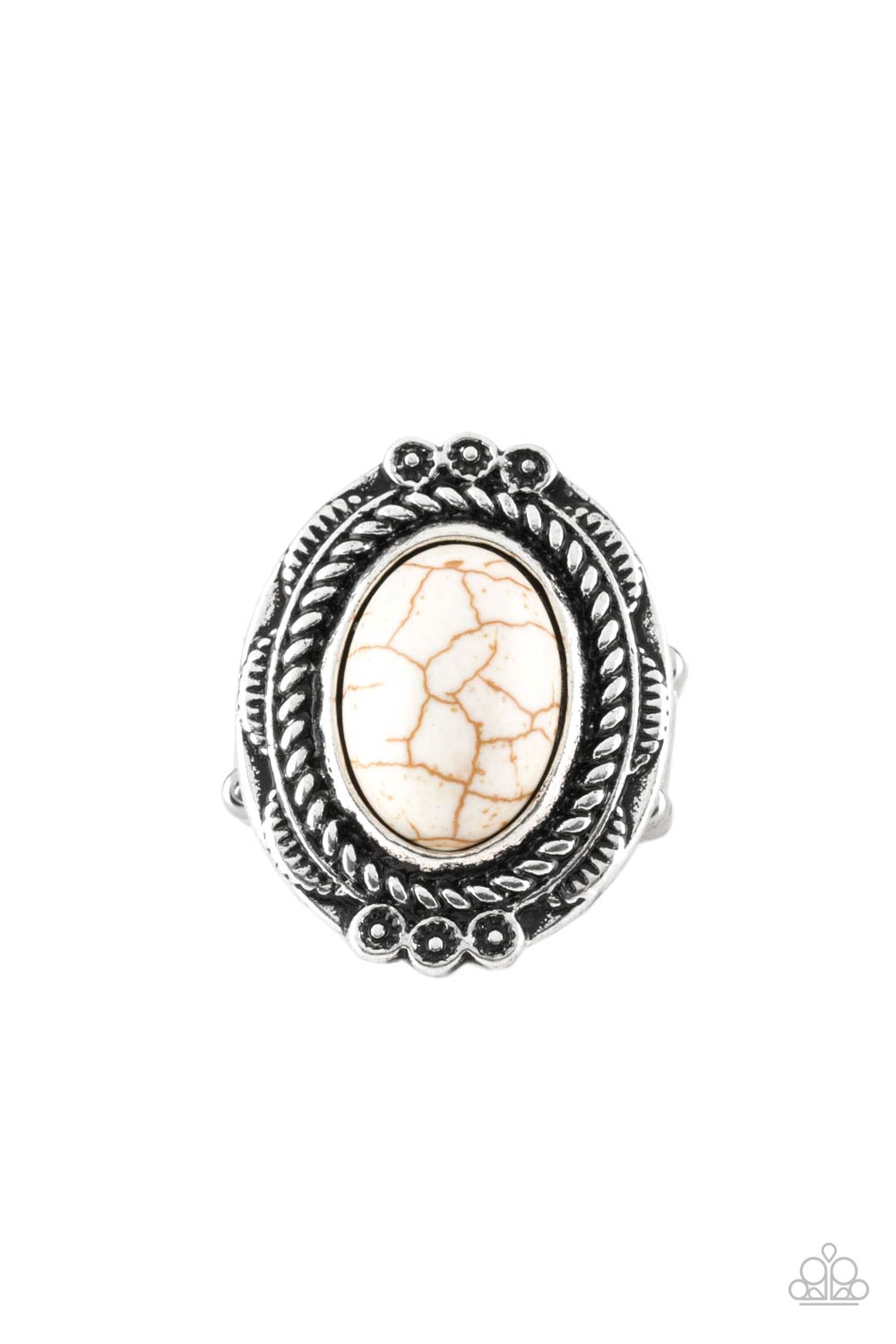 Paparazzi Ring- Tumblin Tumbleweeds White