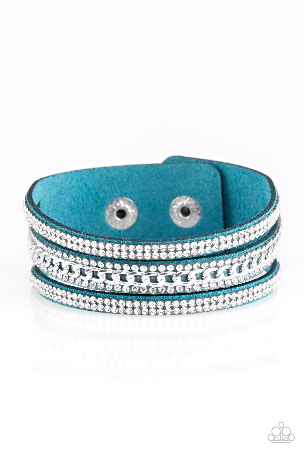 Rollin In Rhinestones - Blue Paparazzi Bracelet