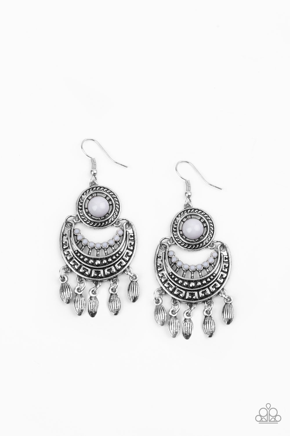 Paparazzi Mantra to Mantra Silver Earrings