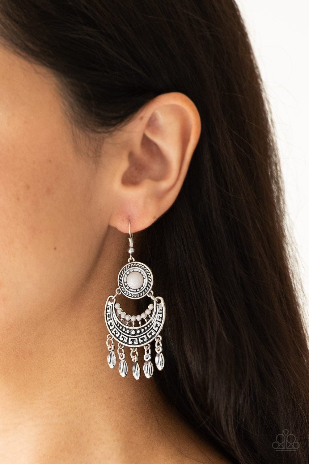 Paparazzi Mantra to Mantra Silver Earrings