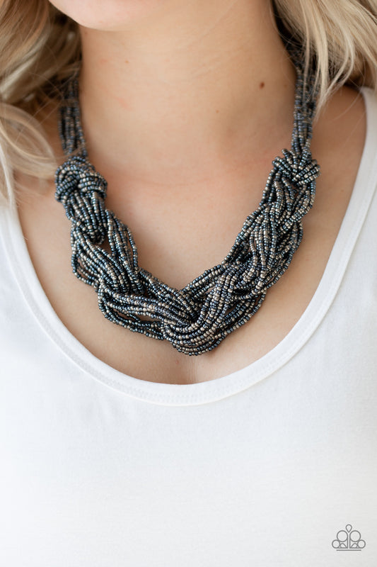 Paparazzi City Catwalk - Blue Seed Bead Necklace