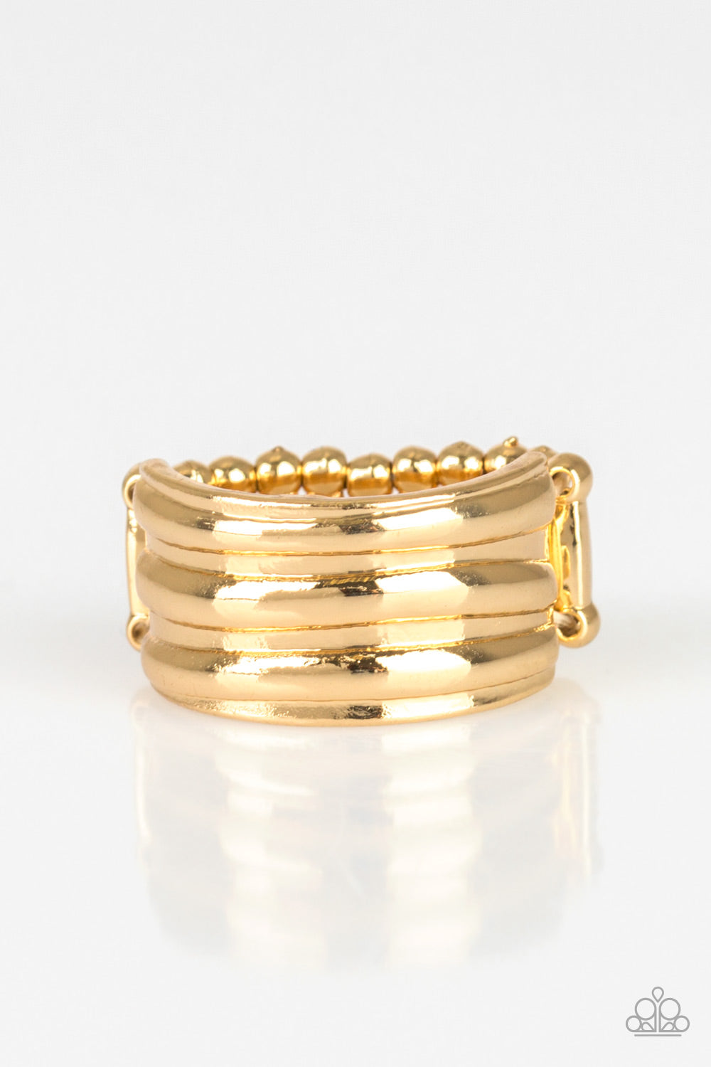 Rough Around The Edges - Gold Paparazzi Ring