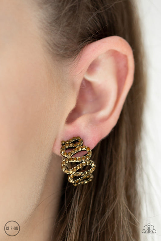 Idol Shine - Brass Clip-on Earrings - Paparazzi