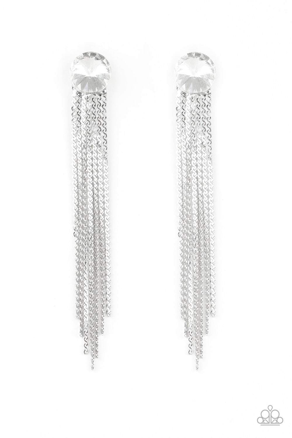 Level Up - White Paparazzi Earrings