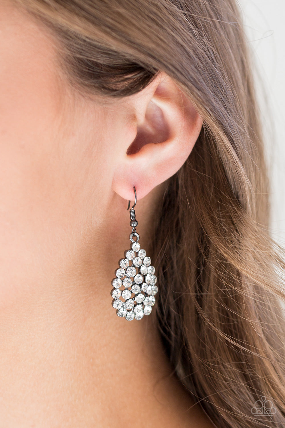 Sparkling Sparkle-naire - Black Earrings - Paparazzi