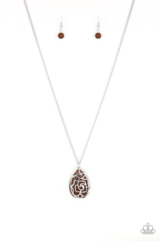Paparazzi Gleaming Gardens - Brown Necklace